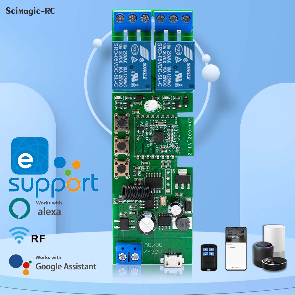 Sonoff Mini R4 - EWELINK 220V 12V 24V Wifiスマートインチングスイッチ 2チャンネルリレーモジュール