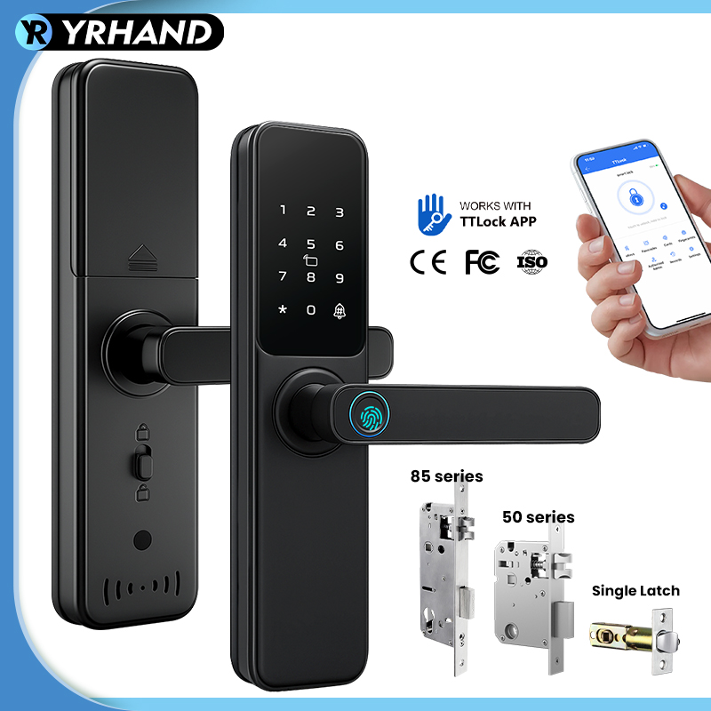 Tasmota - Bluetooth TTLockアプリ対応 指紋認証ロック セキュリティスマートロック タッチスクリーン式 デジタル電子錠