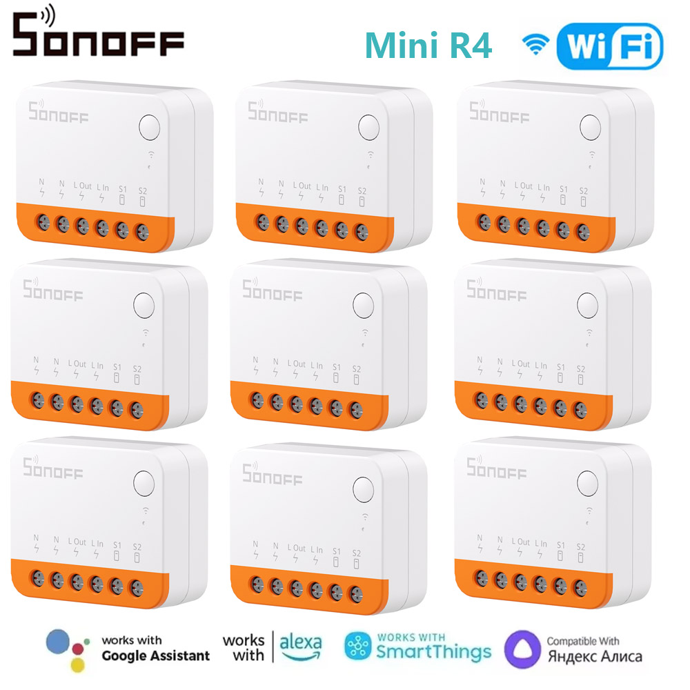 Sonoff Mini R4 - Sonoff-ミニwifiスイッチモジュール,双方向制御,alexa,Google Home,yandex,alice,スマートホームで動作