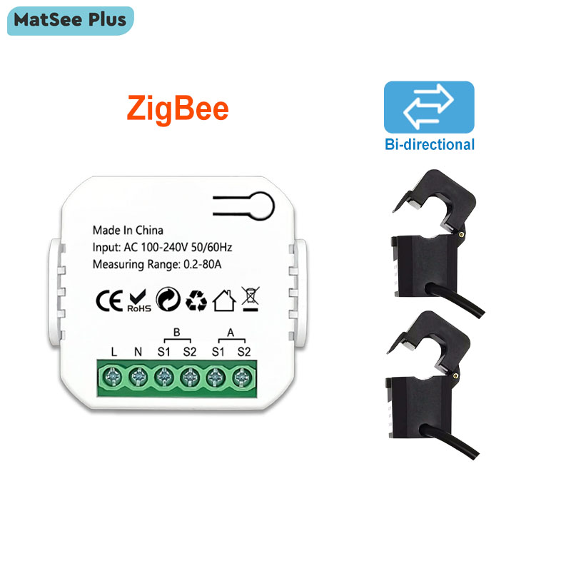 Sonoff Basic - スマート ZigBee エネルギーメーター 双方向 1、2 チャンネル、変流器クランプ付き