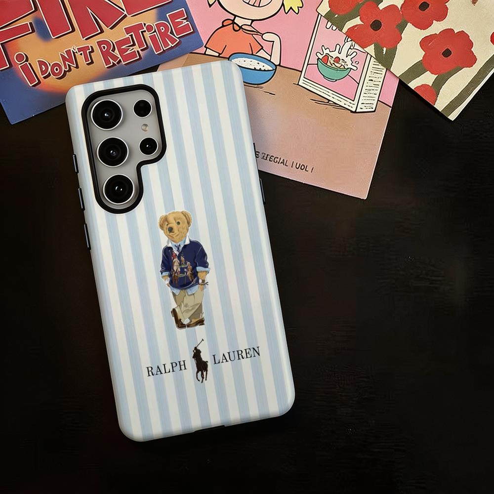 Shelly - ファッションU.S. P-POLOロゴ入りスマホケース、Samsung Galaxy S25 S24 S23