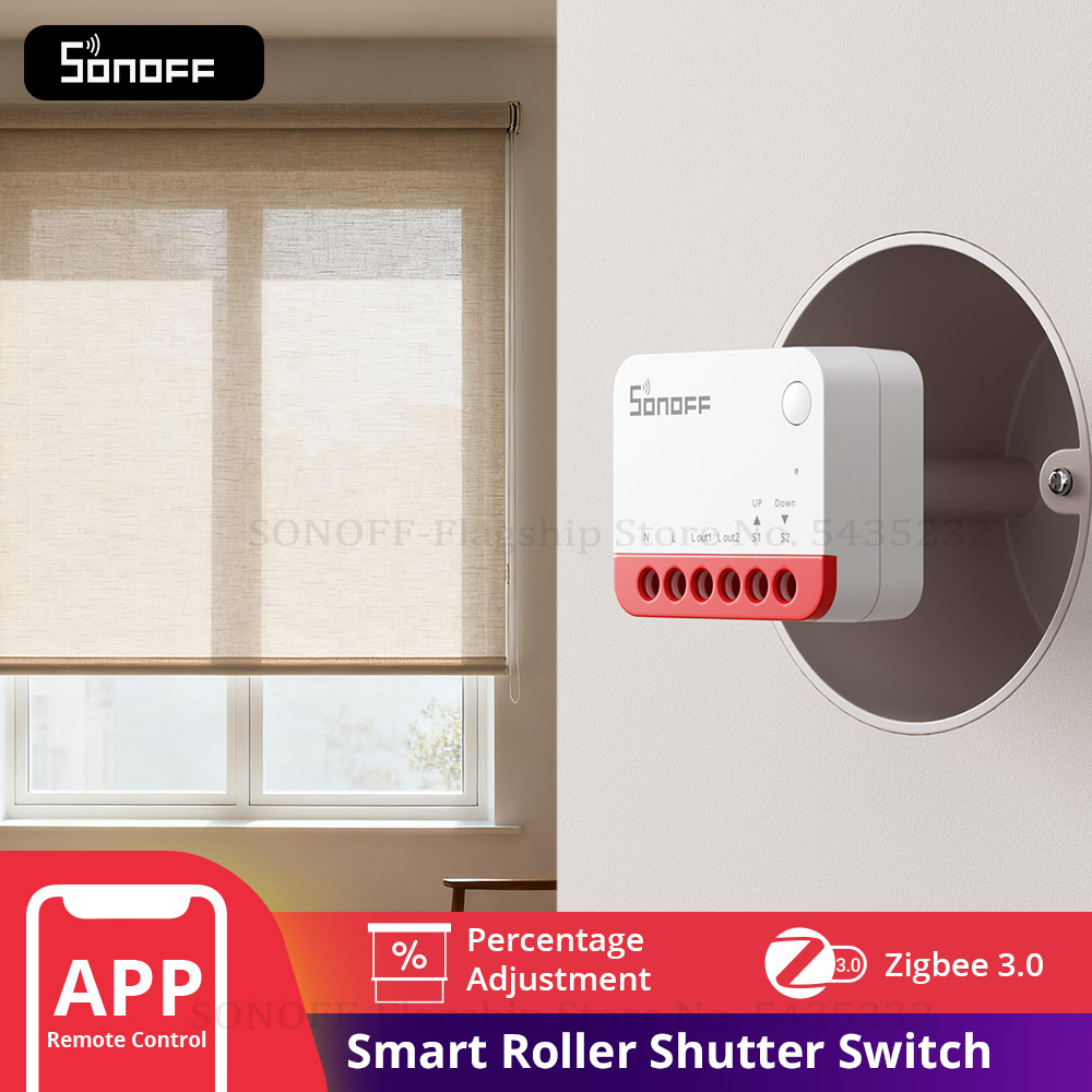 Sonoff - SONOFF MINI-ZBRBS Zigbeeスマートローラーシャッタースイッチ Zigbeeローカルシーン信号ブースター カーテンを変形させる EWeLink経由