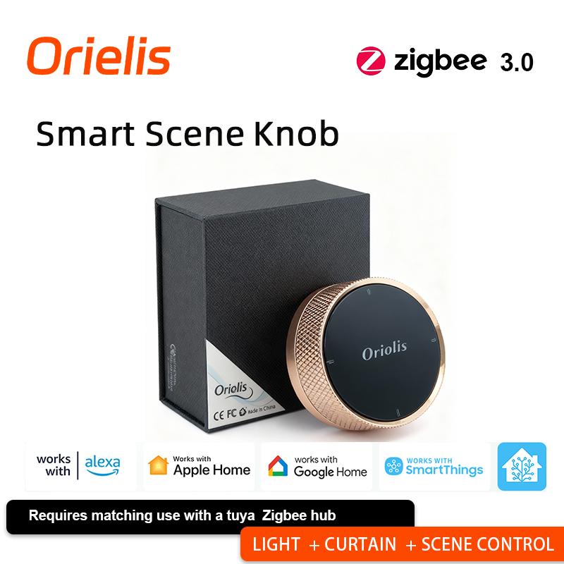 Smart Relay Tuya - オリエリス Tuya Zigbee スマートシーンノブコントローラー - マルチデバイス制御、モード切り替え、Zigbee