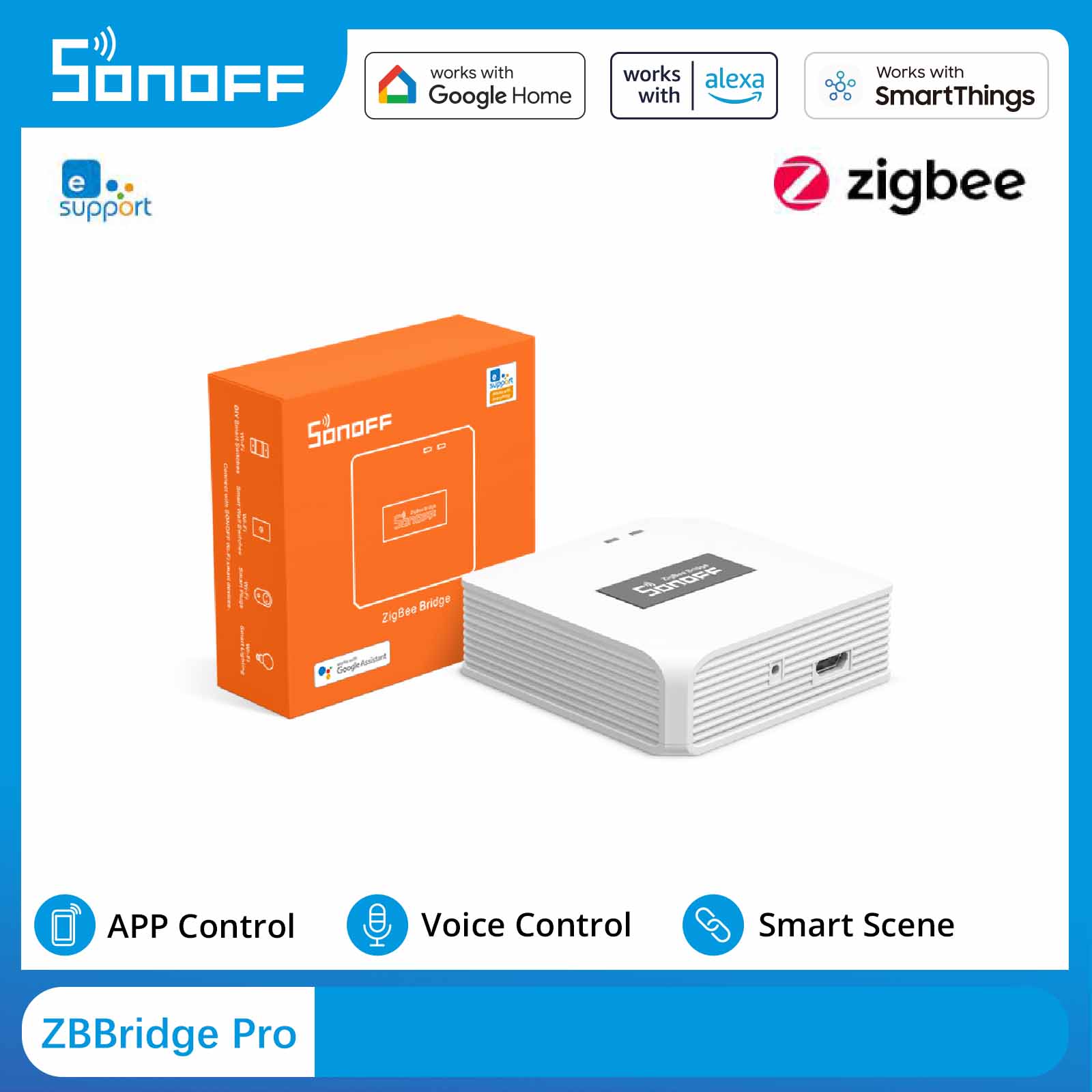 Sonoff - SONOFF ZBBridge-P ZigBeeゲートウェイは、ZigBeeとWi-Fiデバイスを接続し、ホームセキュリティモードをカスタマイズし、AlexaやGoogle Home経由でスマートシーンを制御します。