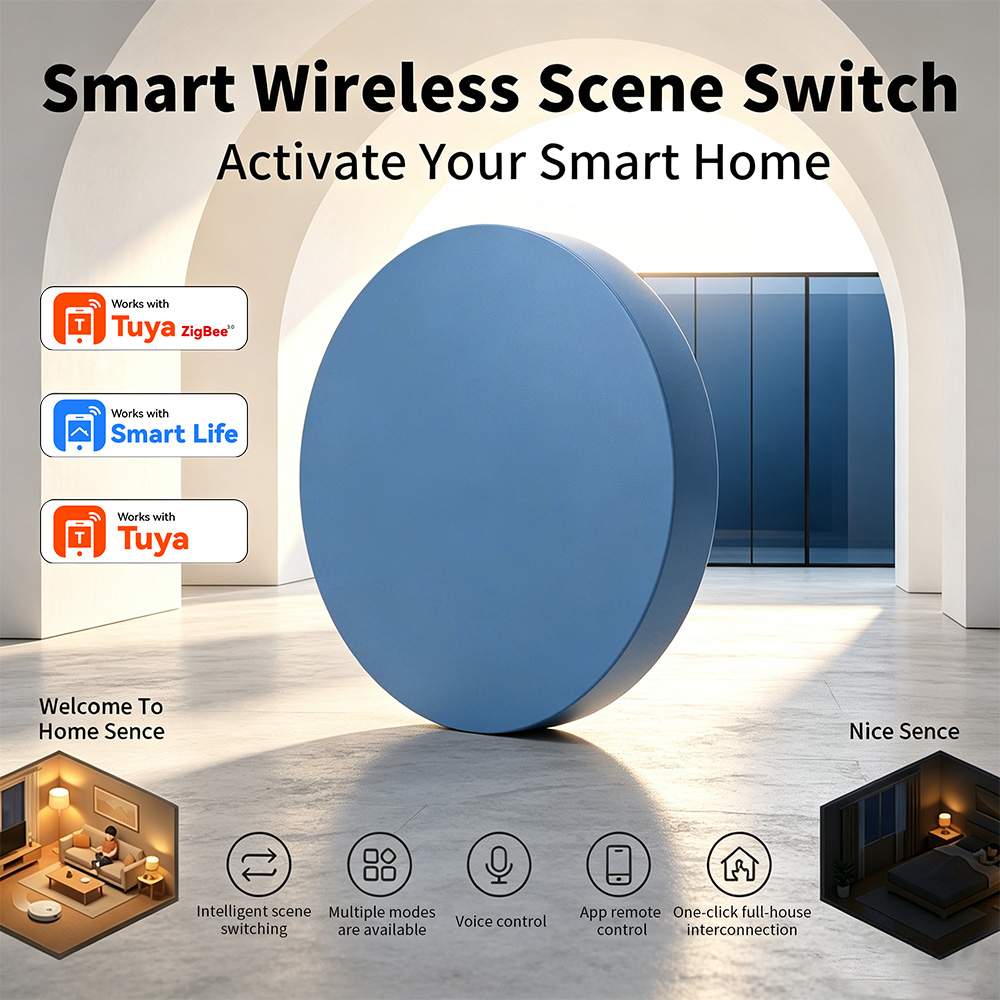 Smart Relay Tuya - Zigbeeスマートシーンプッシュボタン、Tuya Smart Life、Alexa、Google Home対応、CE RoHS認証取得済み、ワイヤレスシーンスイッチ、ホームオートメーション