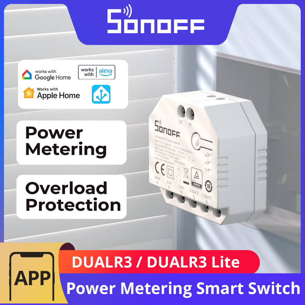 Sonoff Mini R4 - SONOFF DUALR3 / DUALR3 Lite 2連デュアルリレーモジュール