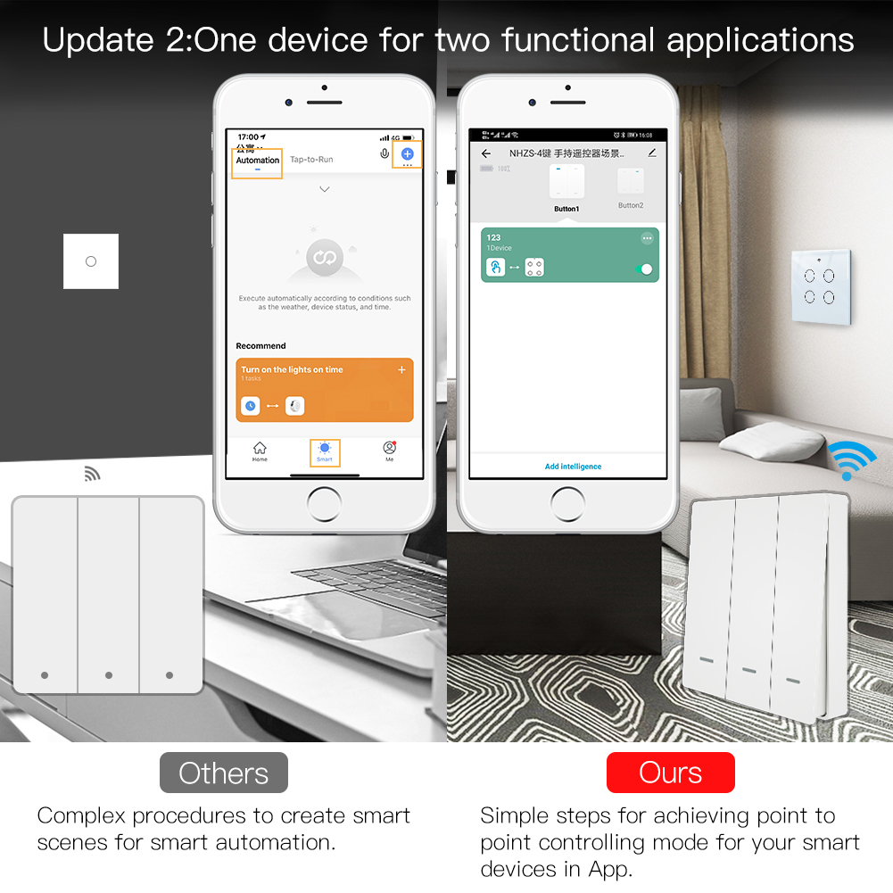 MOES Tuya ZigBee シーンスイッチ ワイヤレス - Smart Relay Tuya のレビューと価格