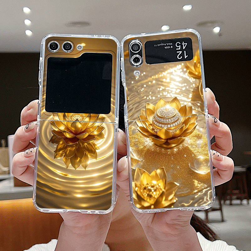 クリエイティブな金色の蓮の花模様のスマホケース、Samsun - Shelly のレビューと価格