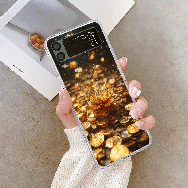 クリエイティブな金色の蓮の花模様のスマホケース、Samsun - Shelly のレビューと価格