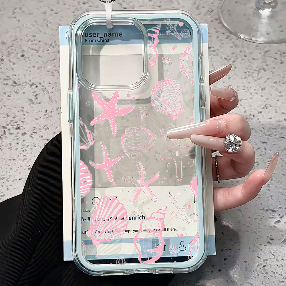 夏のピンク貝殻クリアスマホケース iPhone 17 13  - Shelly のレビューと価格