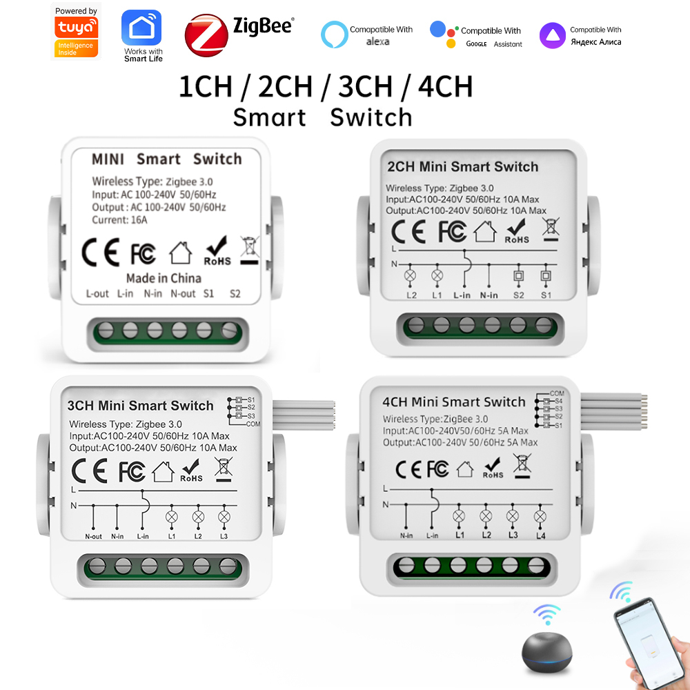Tuya Zigbee 3.0 スマートスイッチ 1/2/3 - Smart Relay Tuya のレビューと価格