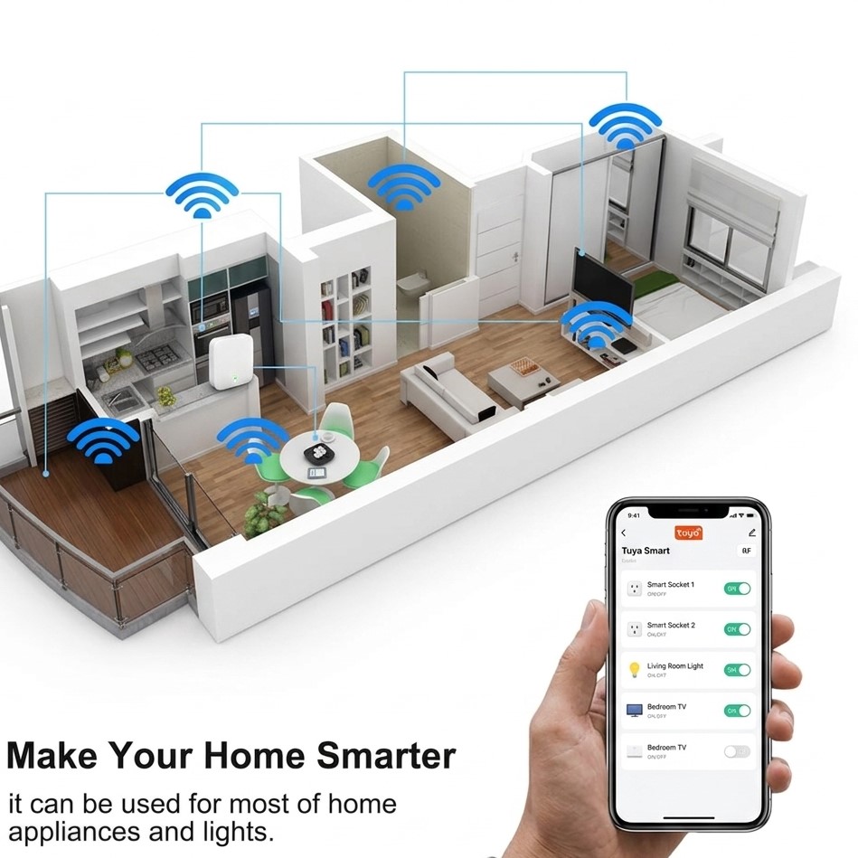 1/4チャンネルスマートリレーボード WiFiリモートブレー - Tuya 4 Channel のレビューと価格