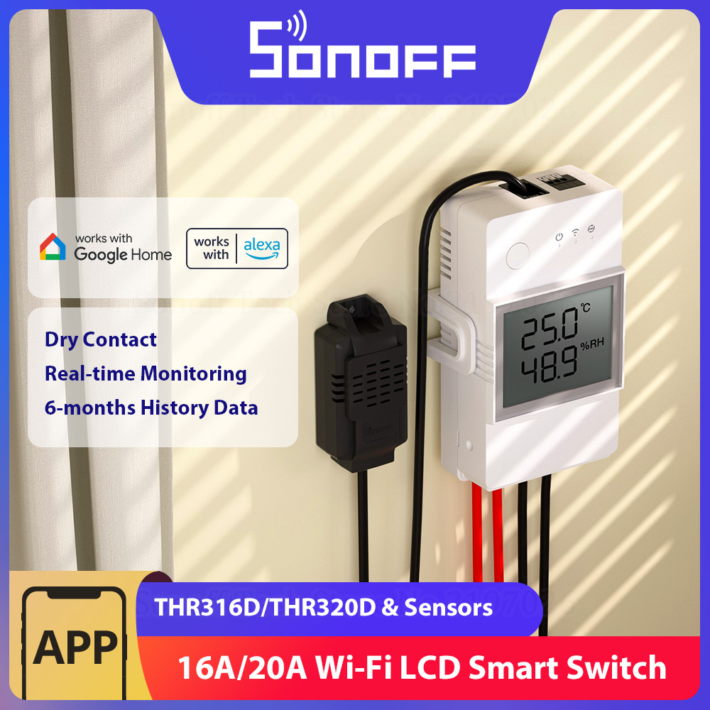 Sensoff-接続された温度および湿度センサー,LCDディ - Sonoff Basic のレビューと価格
