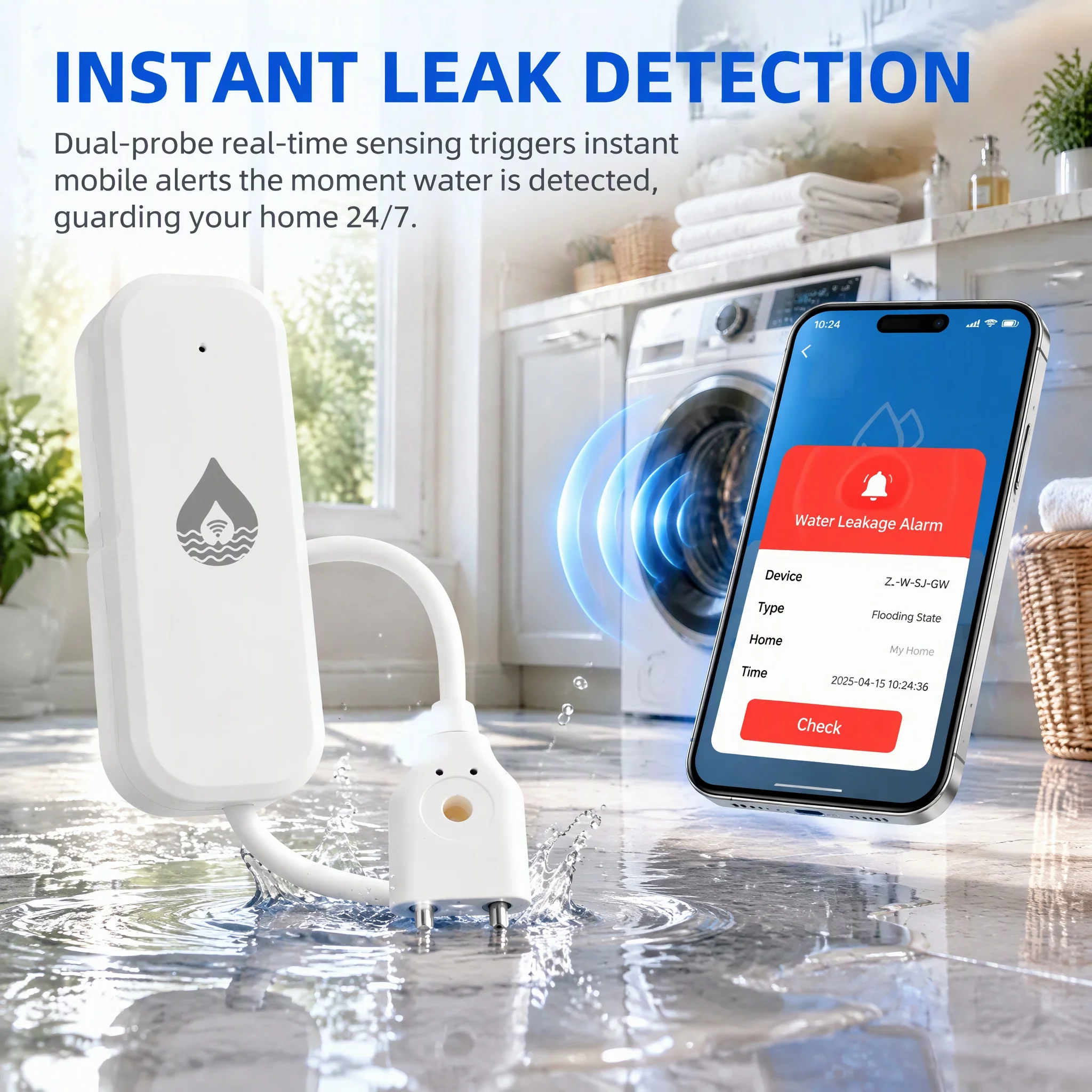 スマートWi-Fi水漏れ検知器、Tuyaアプリ対応、YFKデ - Home Assistant Tuya のレビューと価格