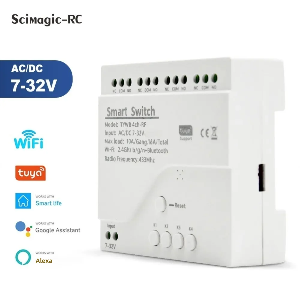 Tuya-スマートwifiスイッチ,7-32v,85-250 - Tuya 4 Channel のレビューと価格